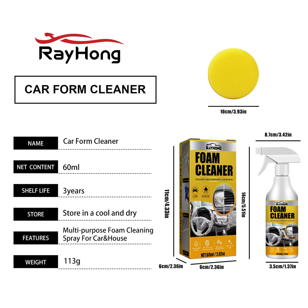 Car Foam Cleaner Cleaning Agent for Interior&Air Conditioning Multi-Purpose Household &Automobile Foam Cleaning Spray
