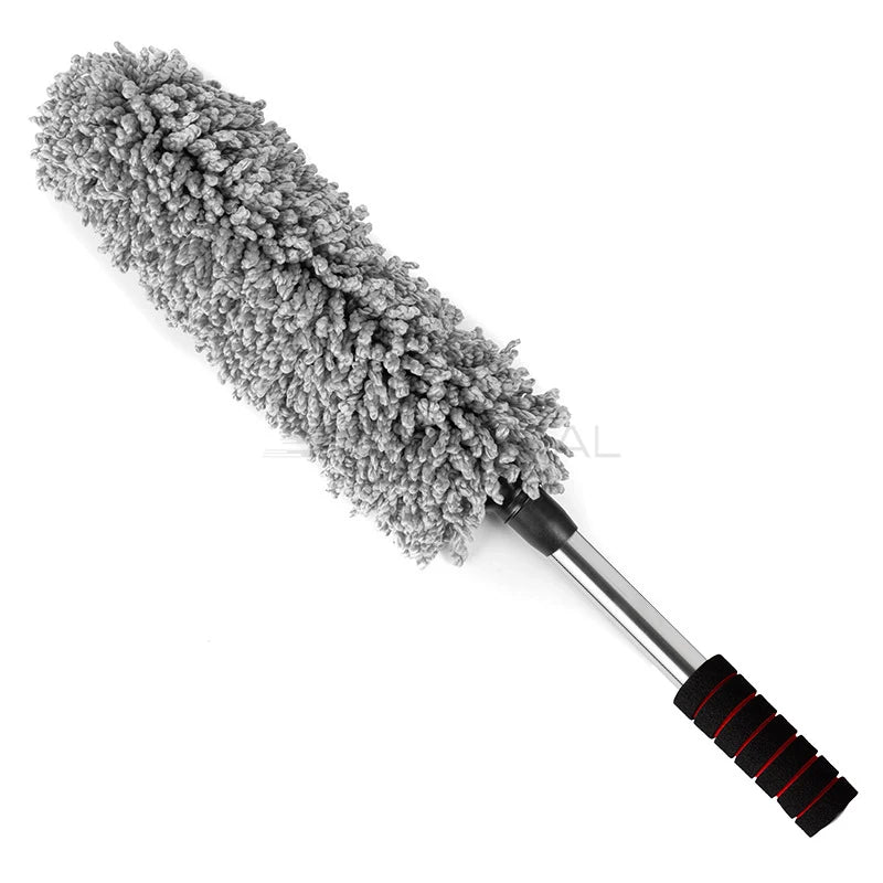 SEAMETAL Car Body Duster Retractable Wax Dust Wash Mop Retractable Car Tyre Wheel Brush Wet and Dry Dual Use Handle Dust Remover