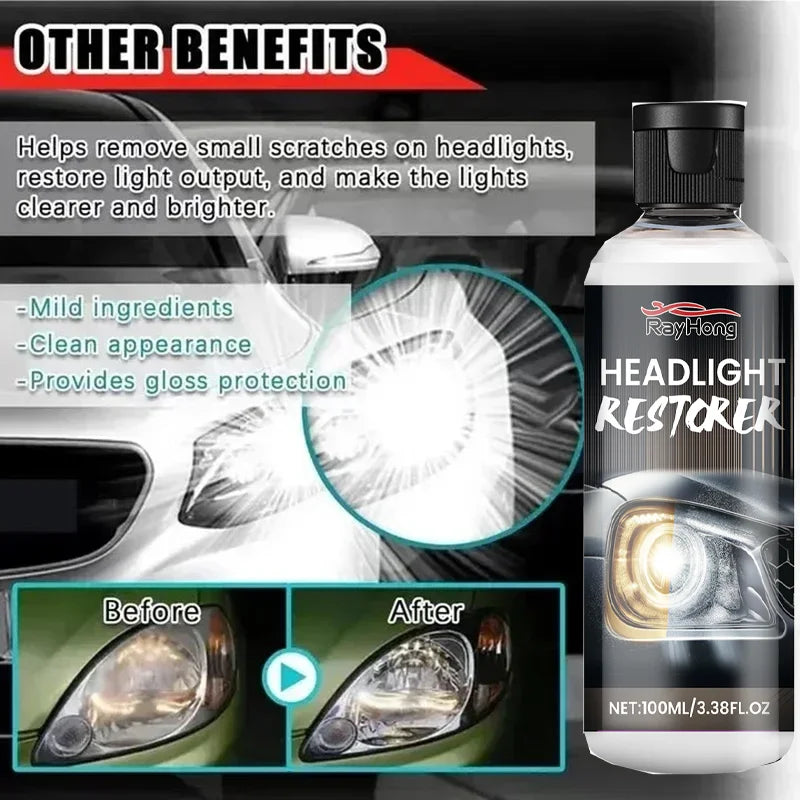 Headlight Repair Spray for Car Refurbishment Anti-Oxidation Coating Car Lamp Polishing Agent Scratch Restoration Dirt Clean