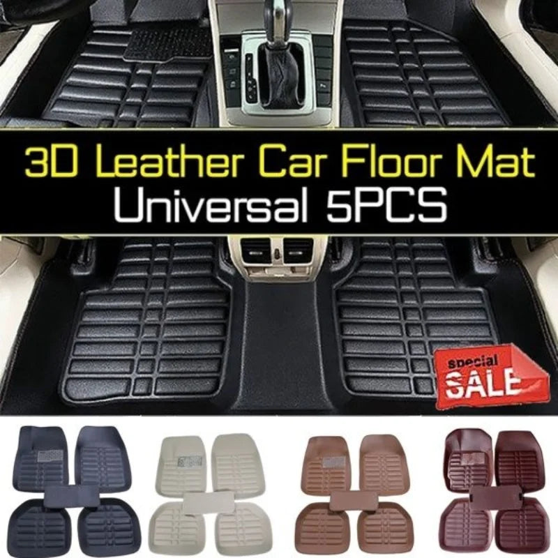 Universal Waterproof Auto Mat 1/5Pcs/Set Car Floor S Front & Rear Liner All Weather Durable Carpet