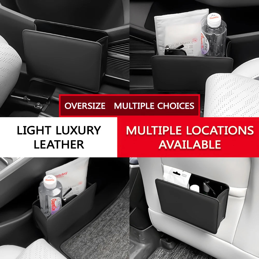 Car Trash Can Car Door Storage Box Foldable Seat Back Hanging Storage Bag Storage Box Car Accessories Interior Products