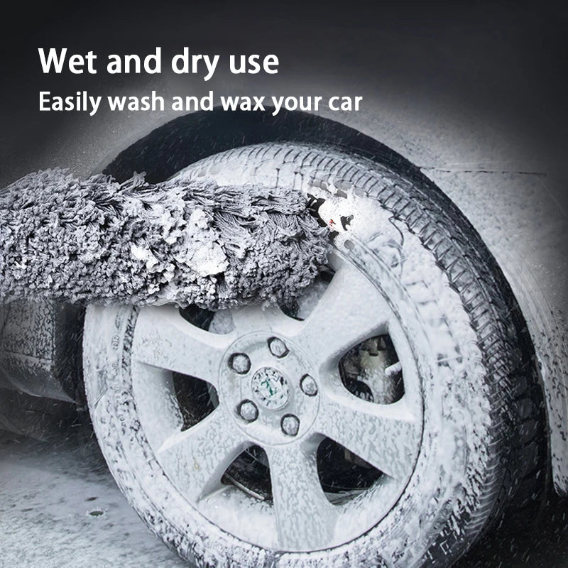 SEAMETAL Car Body Duster Retractable Wax Dust Wash Mop Retractable Car Tyre Wheel Brush Wet and Dry Dual Use Handle Dust Remover