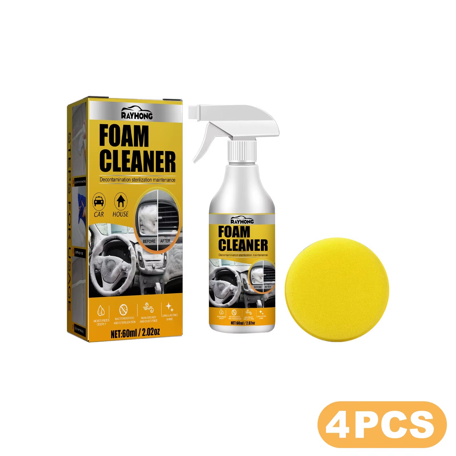 Car Foam Cleaner Cleaning Agent for Interior&Air Conditioning Multi-Purpose Household &Automobile Foam Cleaning Spray